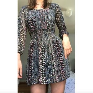 Black Floral Long Sleeve Dress